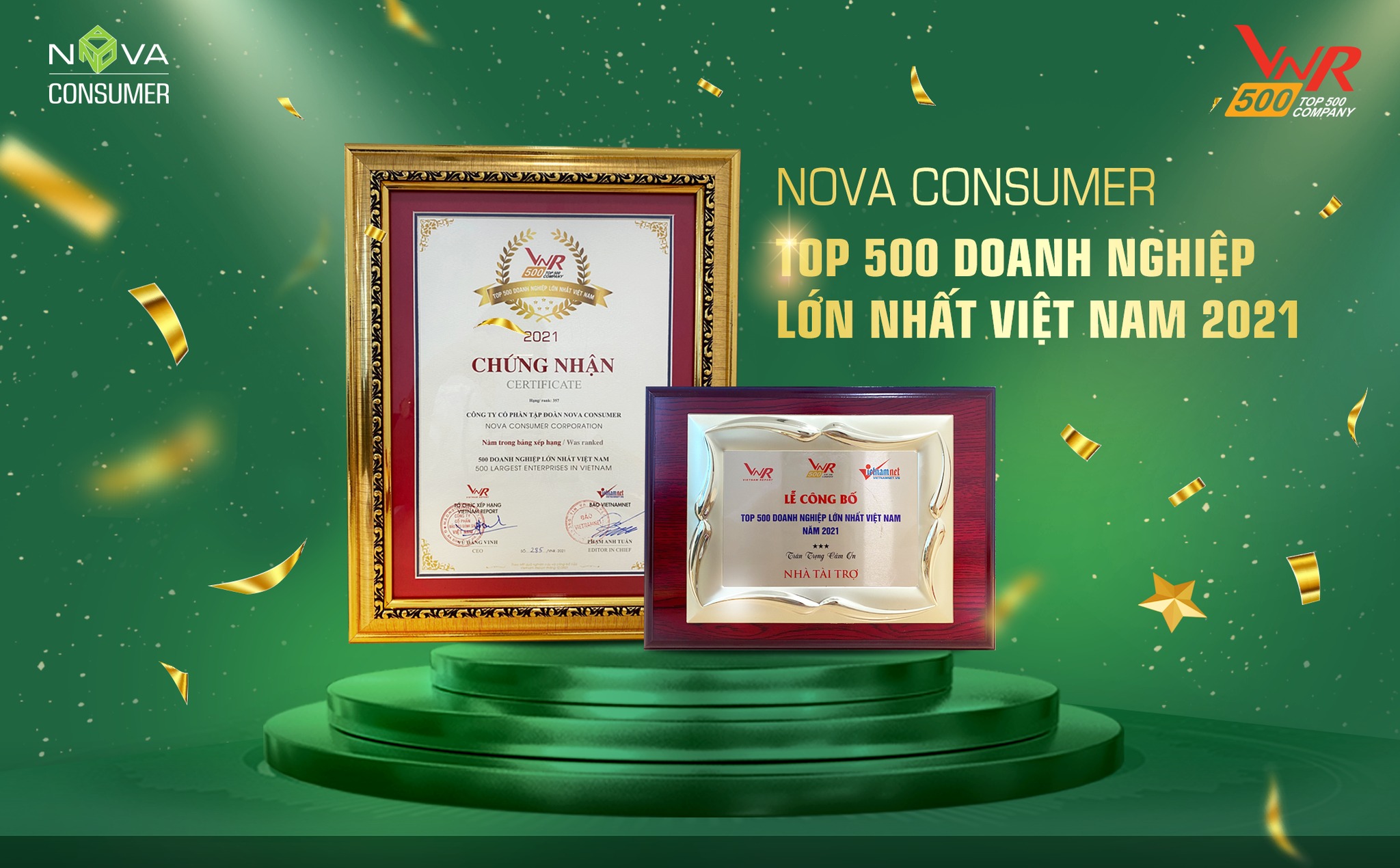 Nova Consumer vững vàng trong bảng xếp hạng 500 Doanh nghiệp lớn nhất Việt Nam