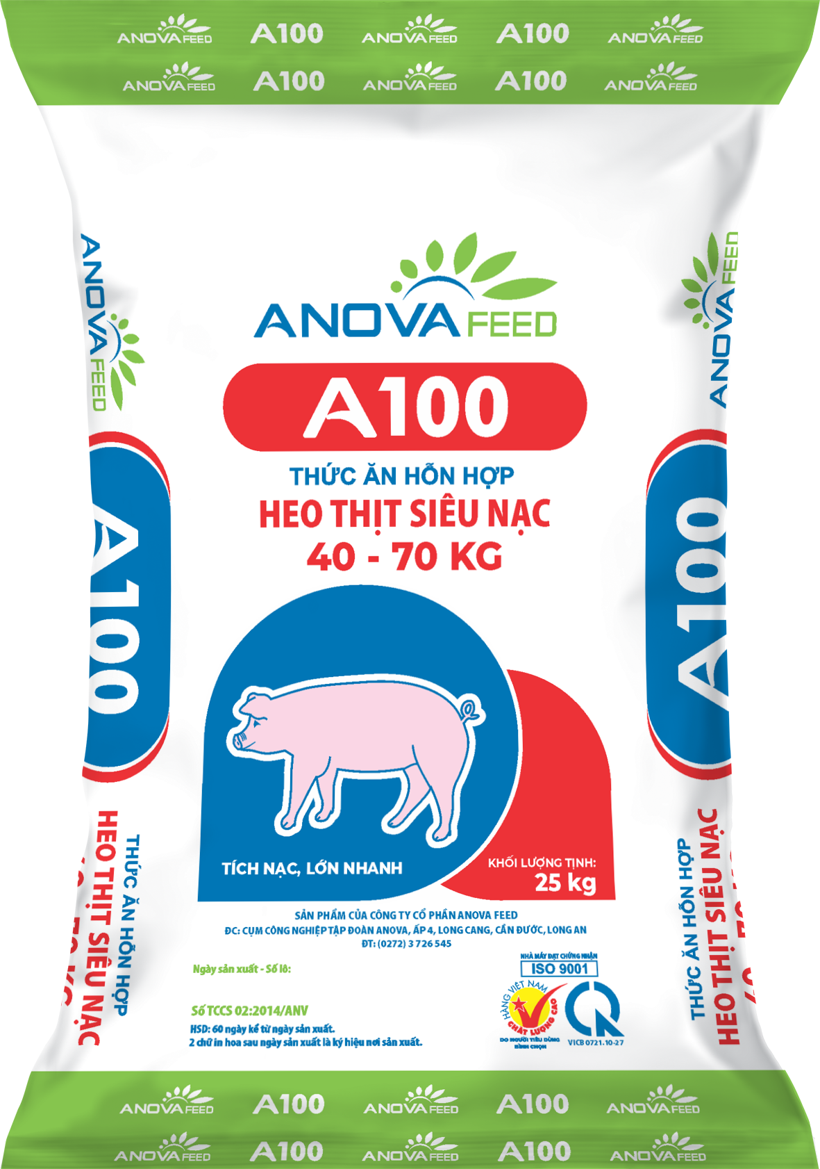 Thức ăn hỗn hợp HEO THỊT SIÊU NẠC 40 - 70kg A100